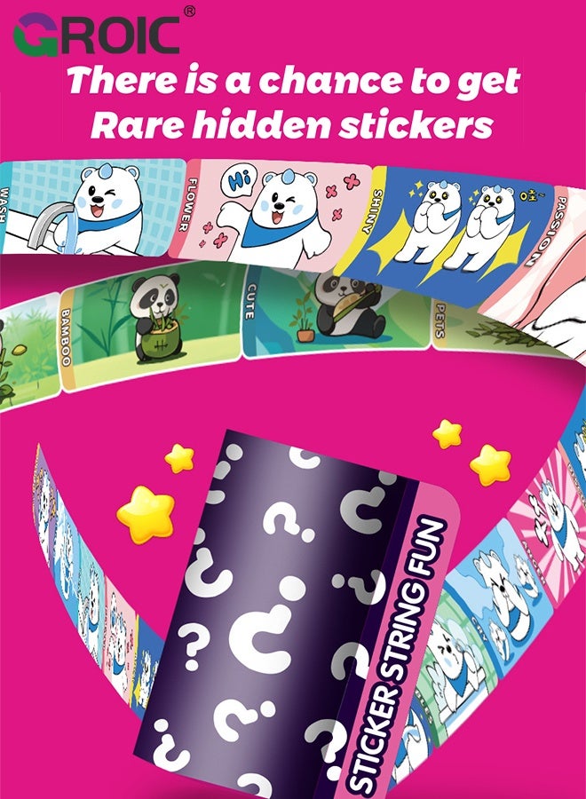 GROIC 320 DIY Bracelets Sticker, Wearable Shareable Stickers, DIY Jewelry Crafts for Girls, Travel-Friendly Gift for Kids, Mystery Reveal Sticki Rolls, Sticker String Fun DIY Bracelet and Necklace Making Kit - Image 4